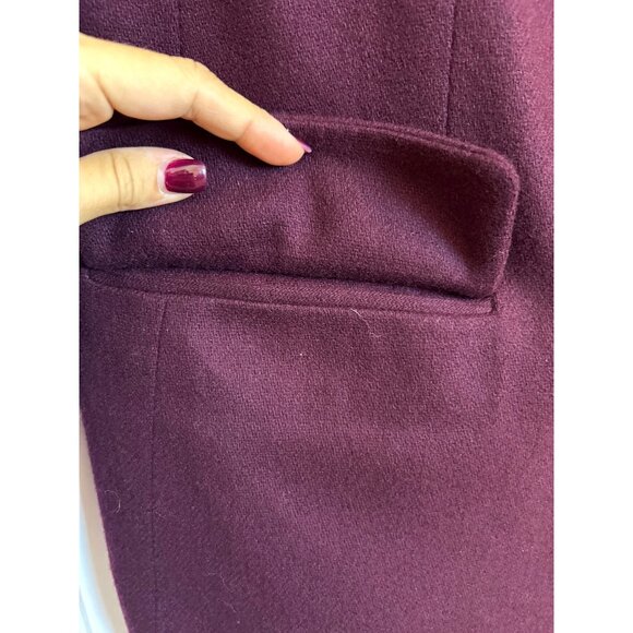 Worthington Women's Size 16 Burgundy Blazer 100% Wool Office Career - Picture 4 of 16